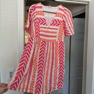 V neck mini swing dress